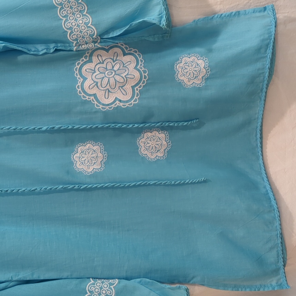 Mud Pie Blue and White Tunic Top Small - Picture 3 of 15